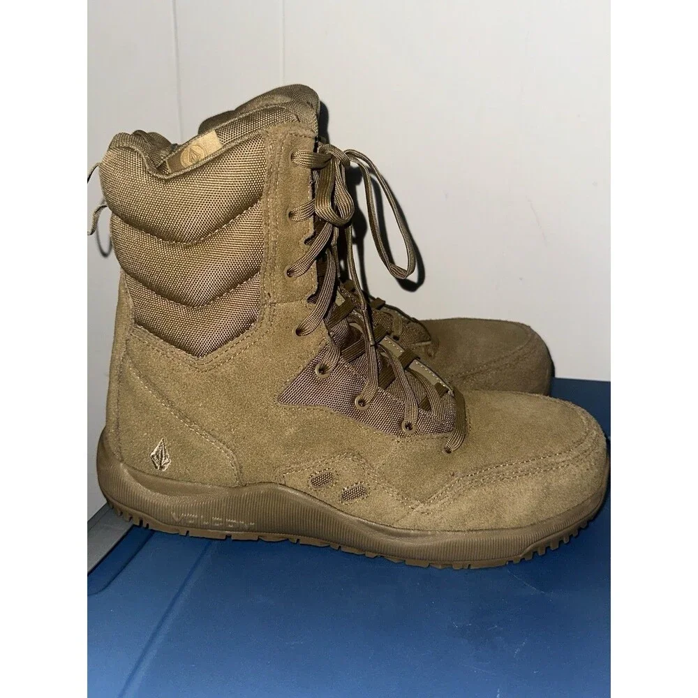 Volcom Stone Force 8” Comp Toe Tactical Boots Men Size 10M Coyote Brown VM30702